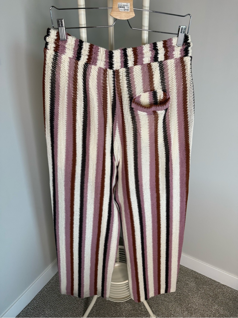 Zara Striped Button-Front Knit shirt and pants set - Cream, Pink & Brown - Picture 4 of 11